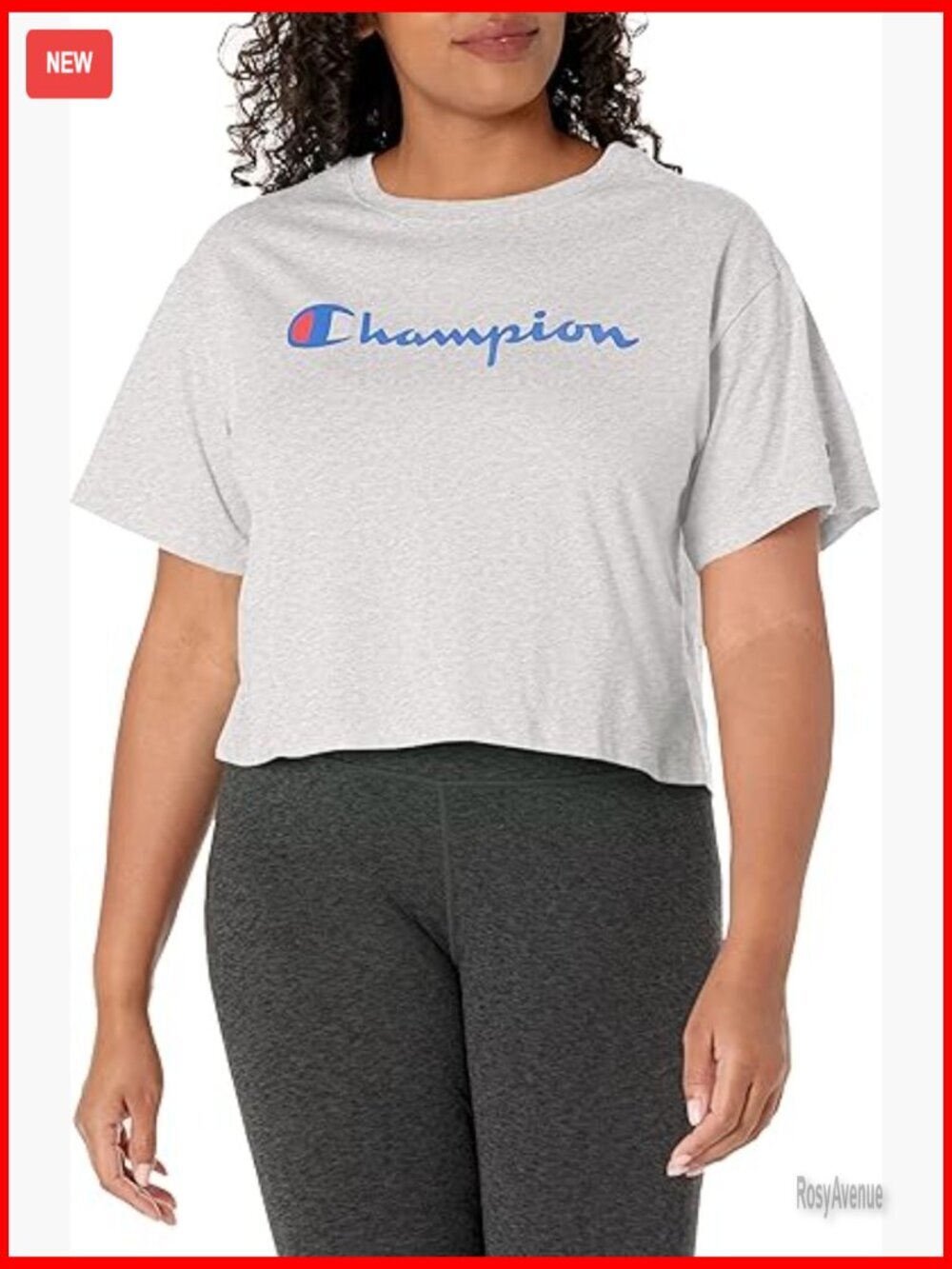 Cropped T-Shirt, Box Fit, Cotton Blend, Athletic Tee, Short Sleeve